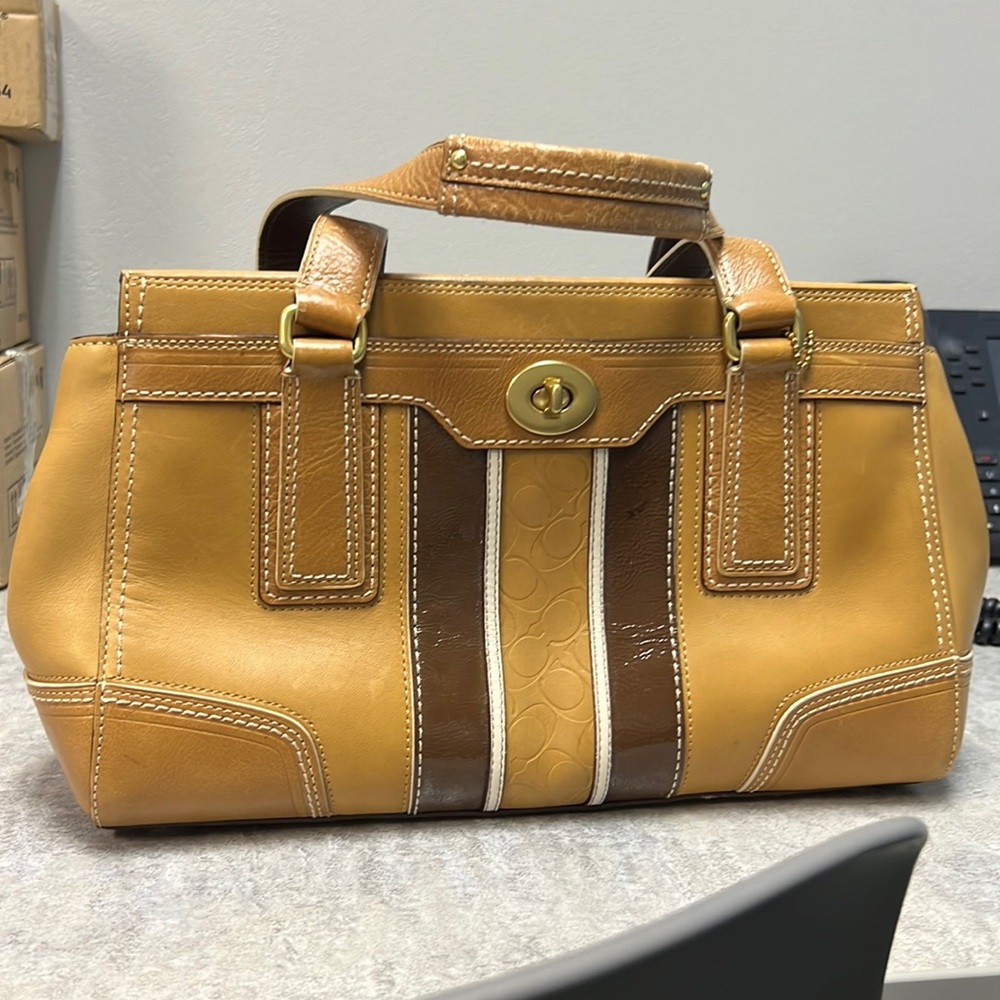 COACH Leather Hampton Embossed Satchel
11609 in Brown